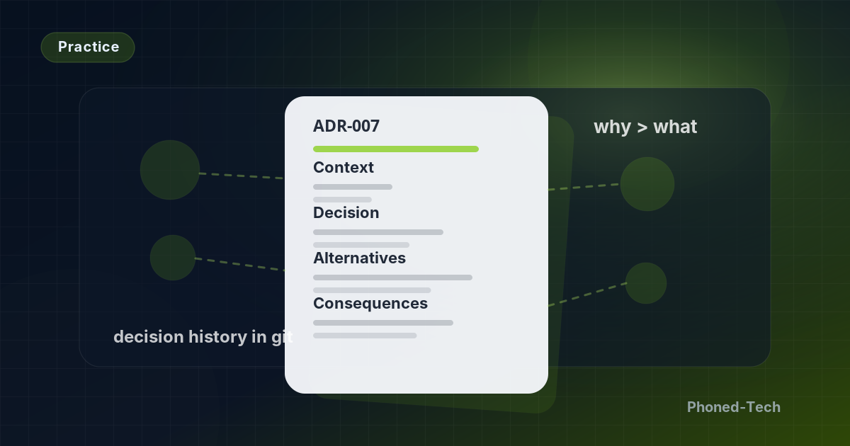 למה אנחנו כותבים Architecture Decision Records — גם לפרויקטים של שבועיים.